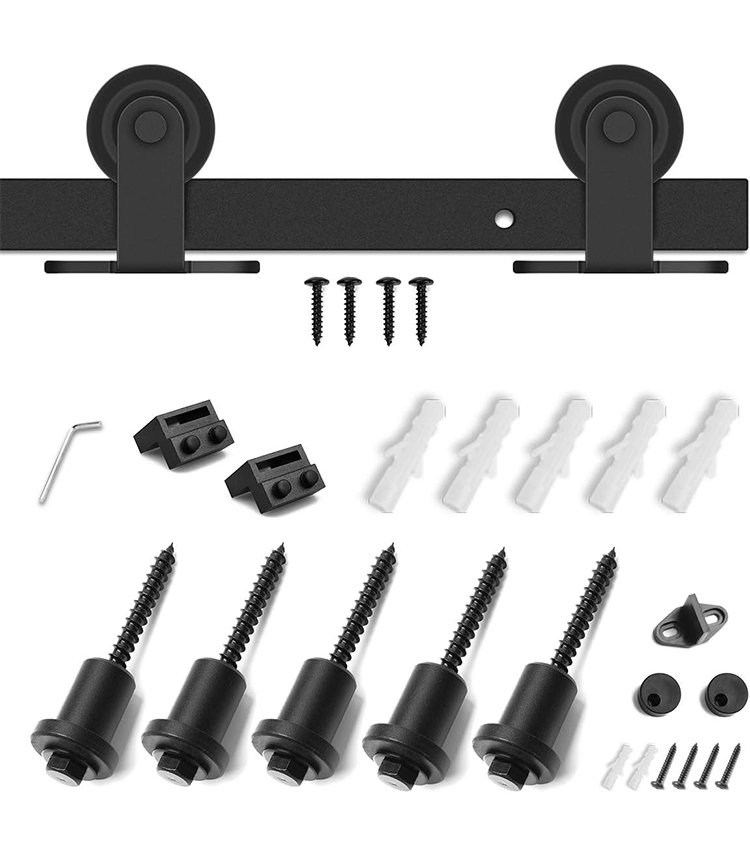 Carbon Steel Sliding Rustic Barn Door Hardware With Damper